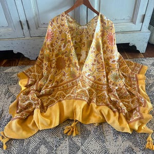 Handgefertigte Blumen Kimono-Strickjacke Übergroße und Fließend Einfach zu tragen Brautjungfer Robe Baumwolle Strand Schwimmen Vertuschen Damen Vintage Boho Kleidung