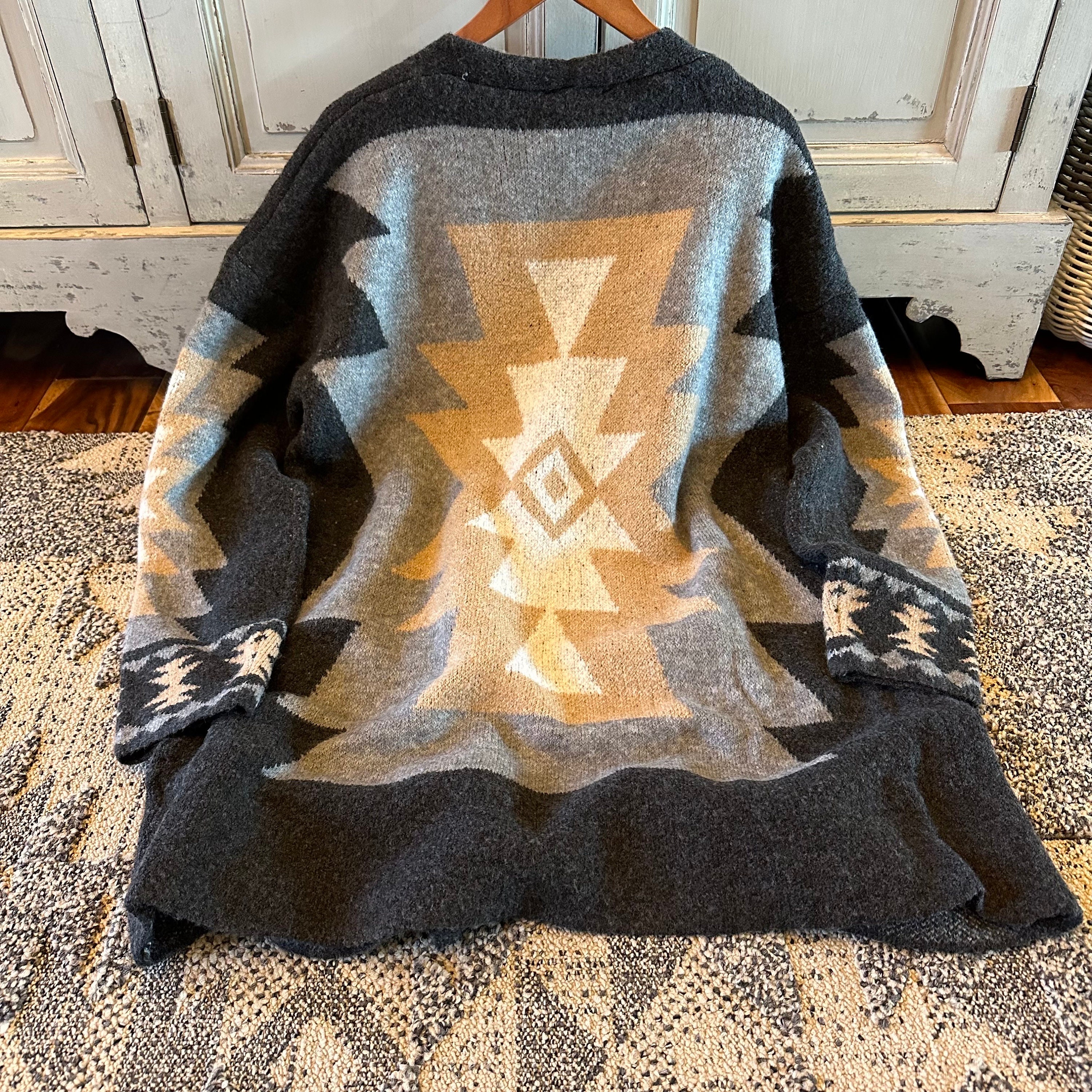 Pull cardgan en malle géométrque vntage Grandma Core confortable