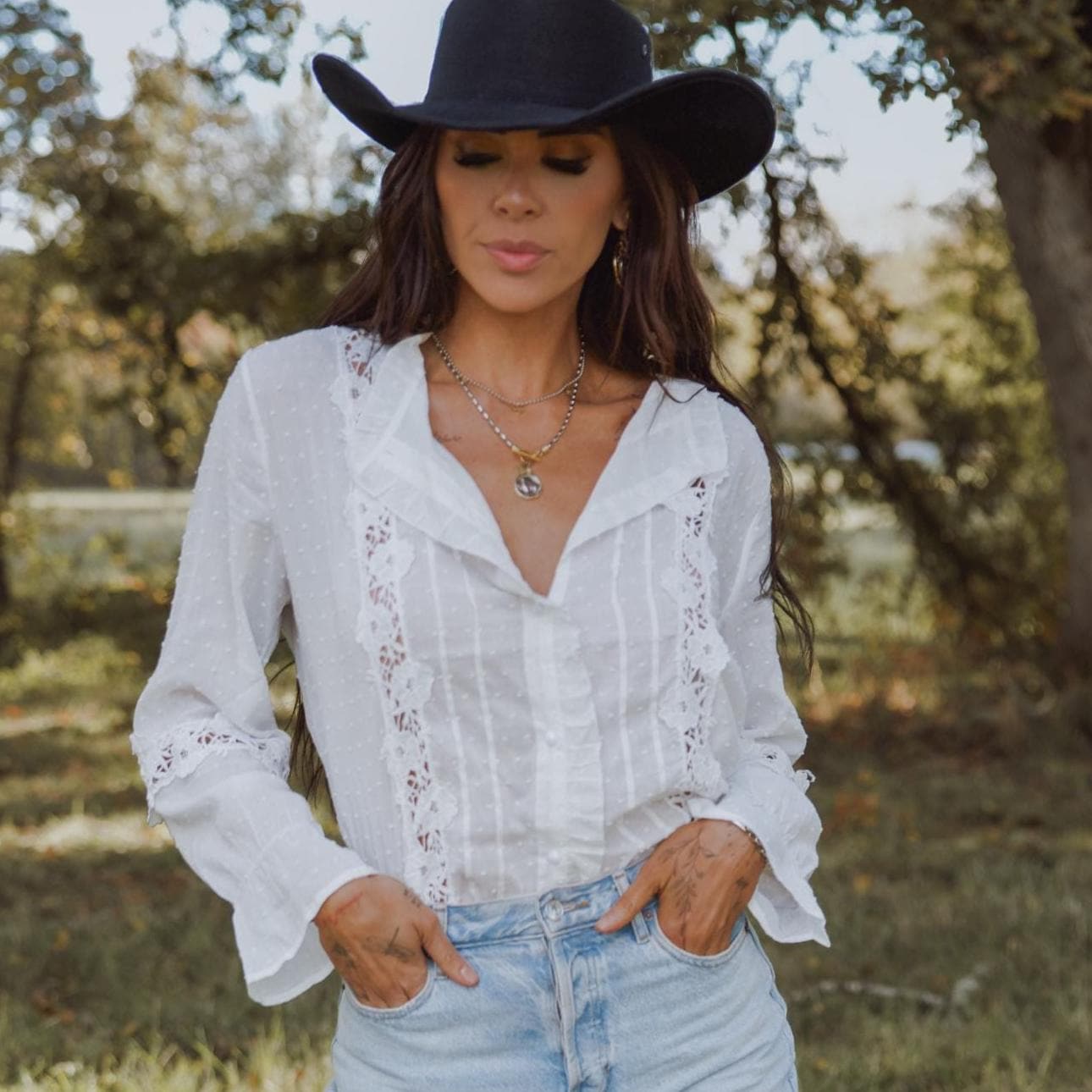 Handmade White Lace Cotton Top: Vintage Inspired Long Sleeve 