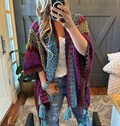 Bohemian Knit Tasseled Cardigan: Loomed Crochet Shawl by Lavender Tribe Design