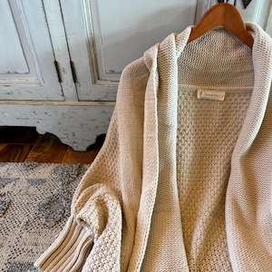 Handmade Shawl Collar Oversized Cardigan: Cable Knit Dolman Sleeve Boho Sweater image 6