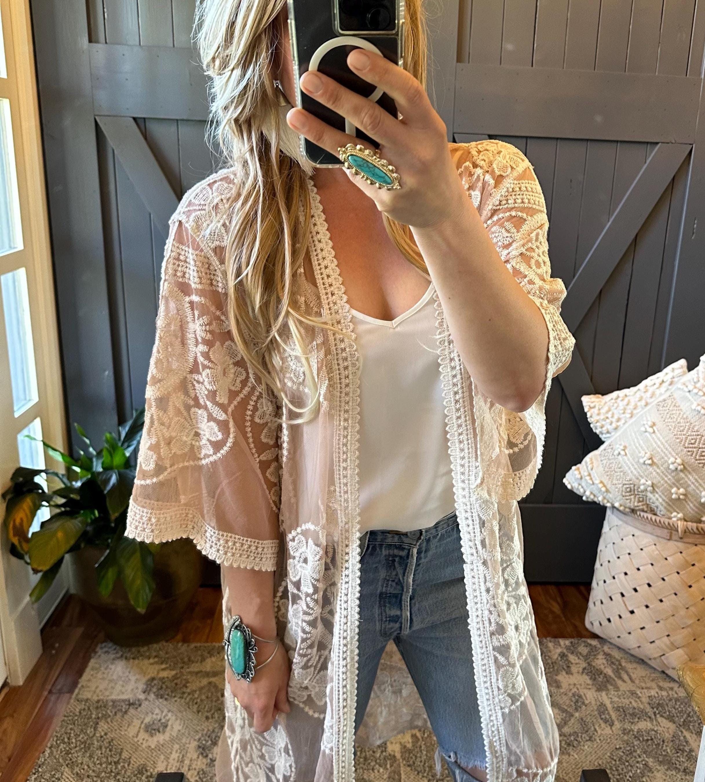 Handmade Embroidered Lace Cardigan: Feminine Wedding Bridal Jacket