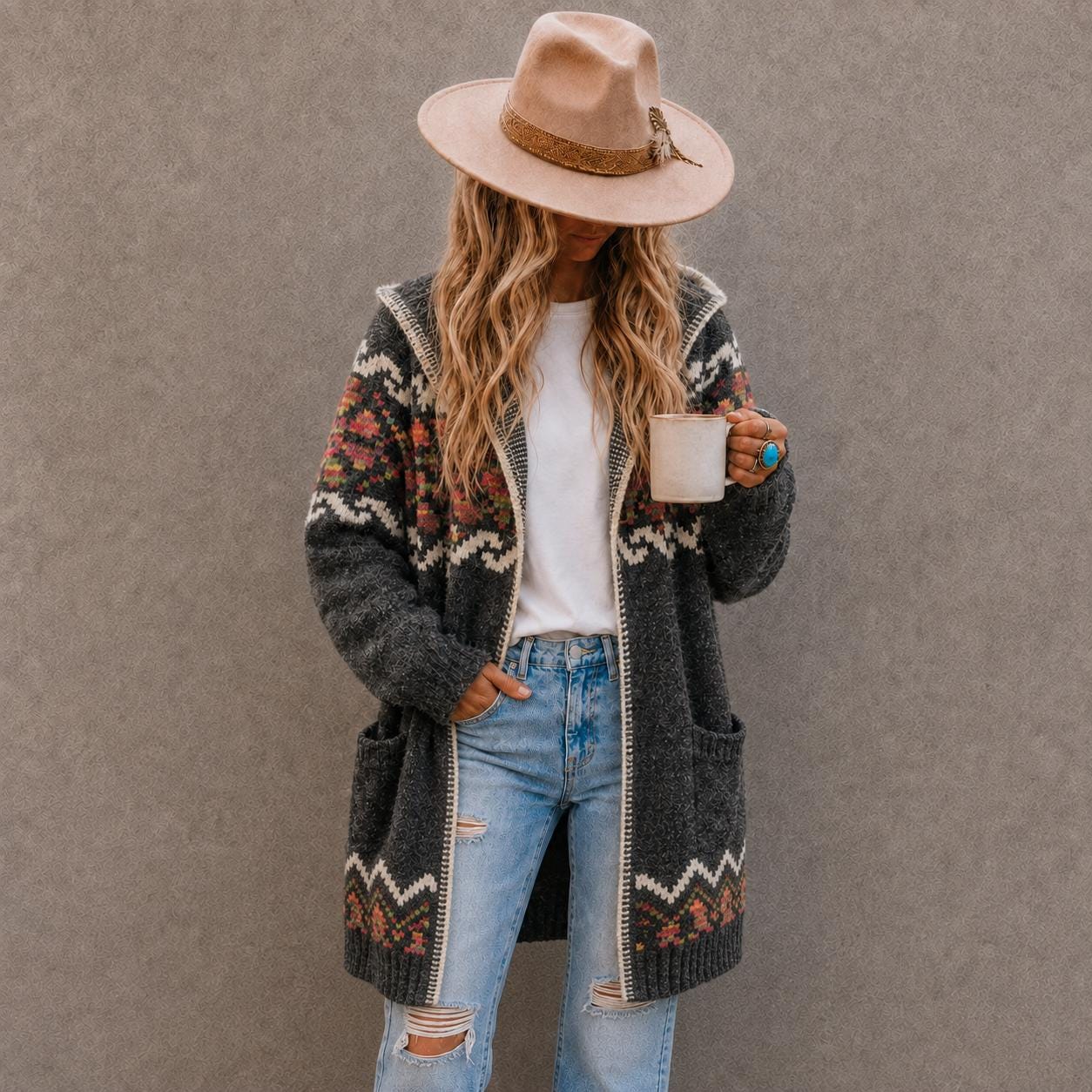 Geometric Cardigan - Etsy