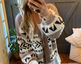60s/70s Cowichan Cardigan Wool Canada Deer - Etsy