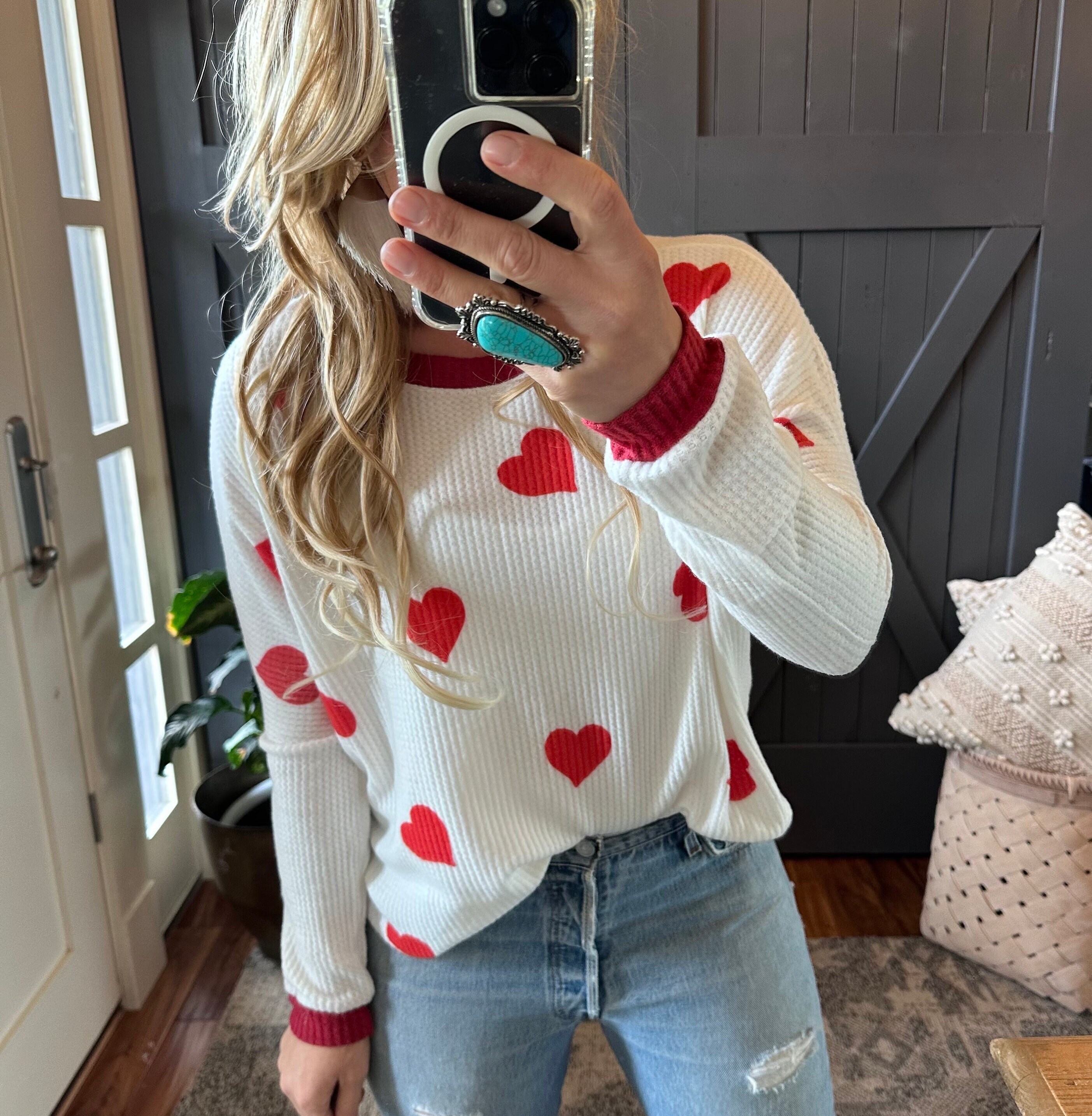 Buy White Heart Sweater Online In India - Etsy India