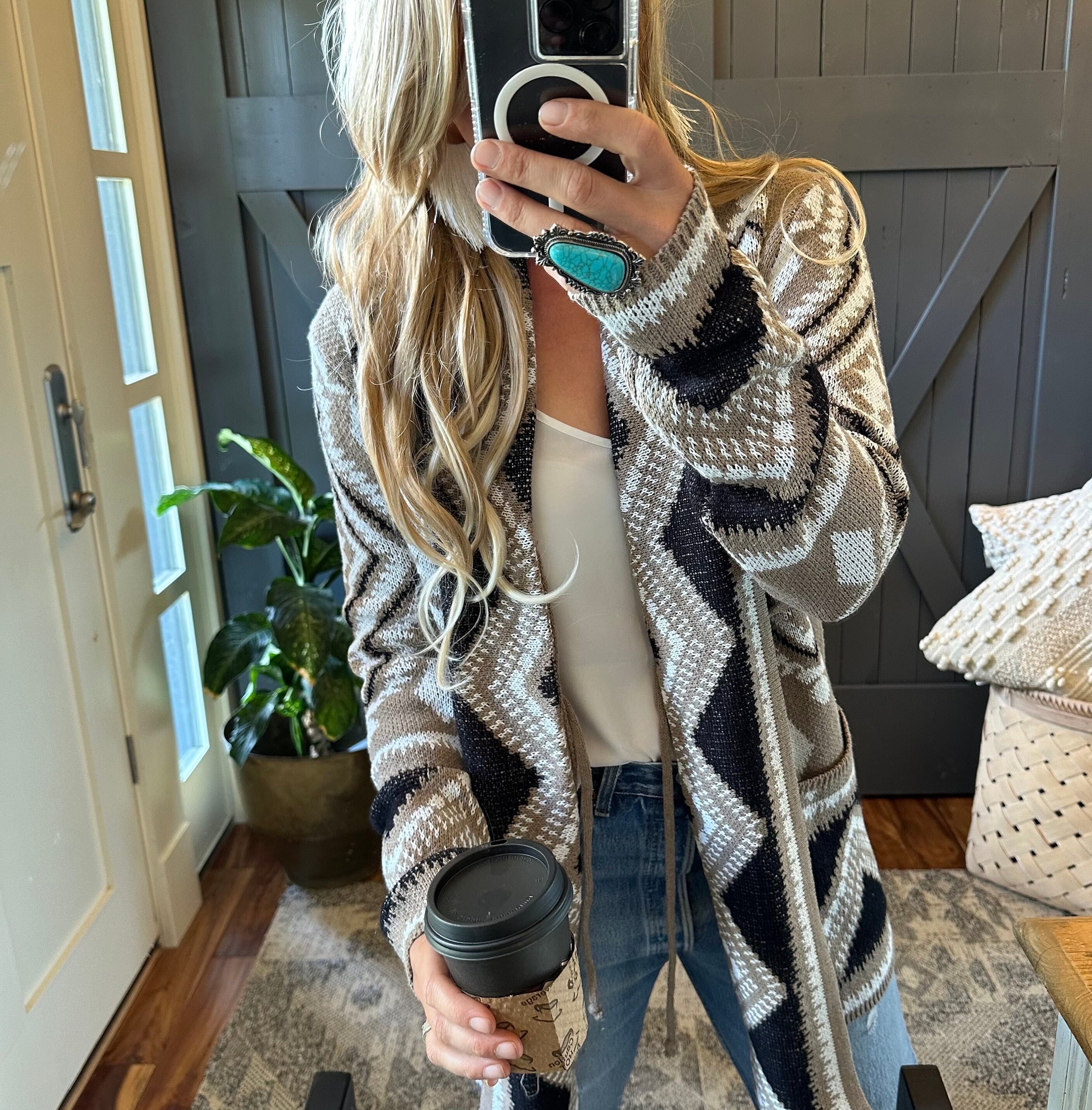 blackmeans 民族柄 Native cotton knit 総柄 Camping Doodle Cowl (Standard) | Pacific Knit Co. | Pacific Knit Co