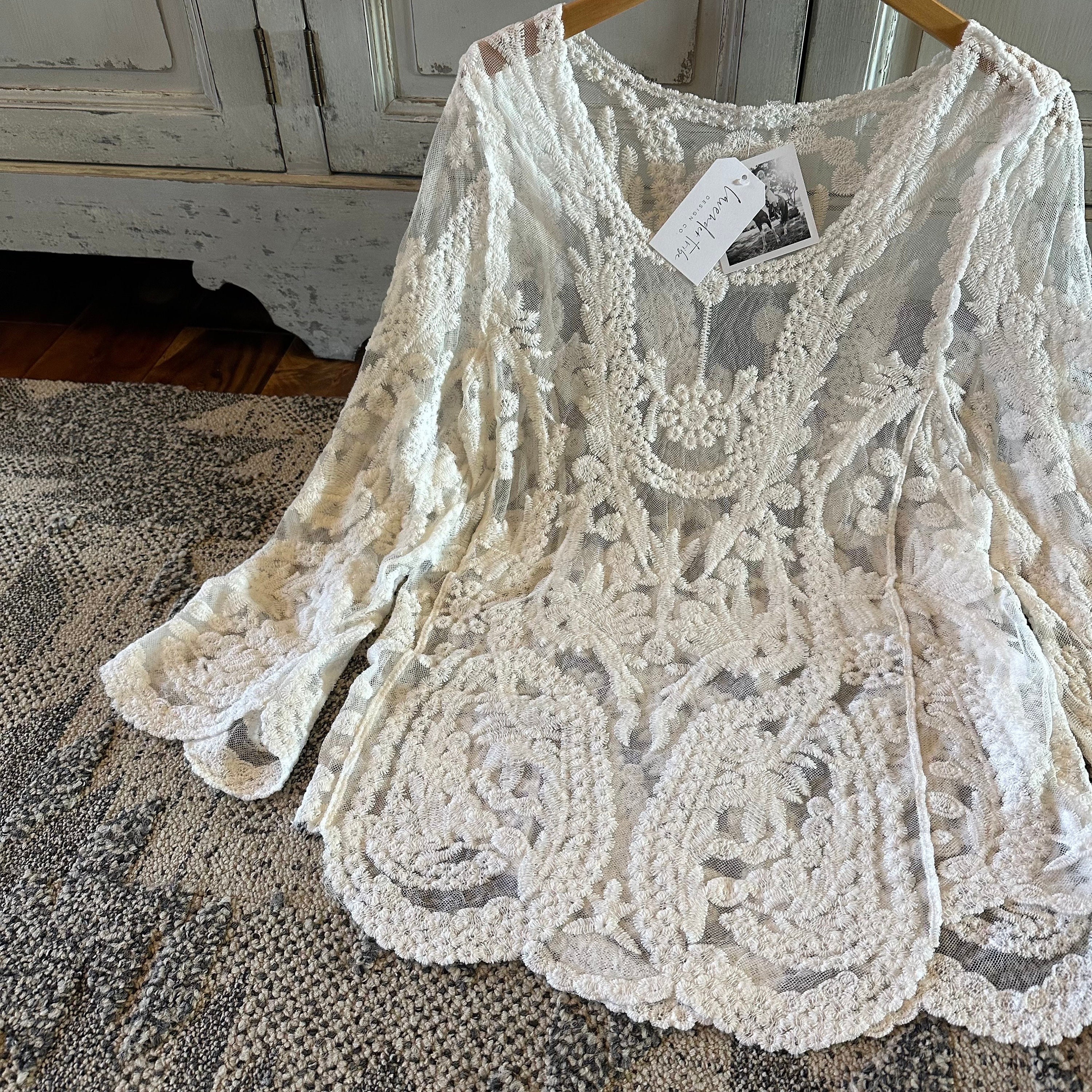 Aqua Lace Blouse Etsy