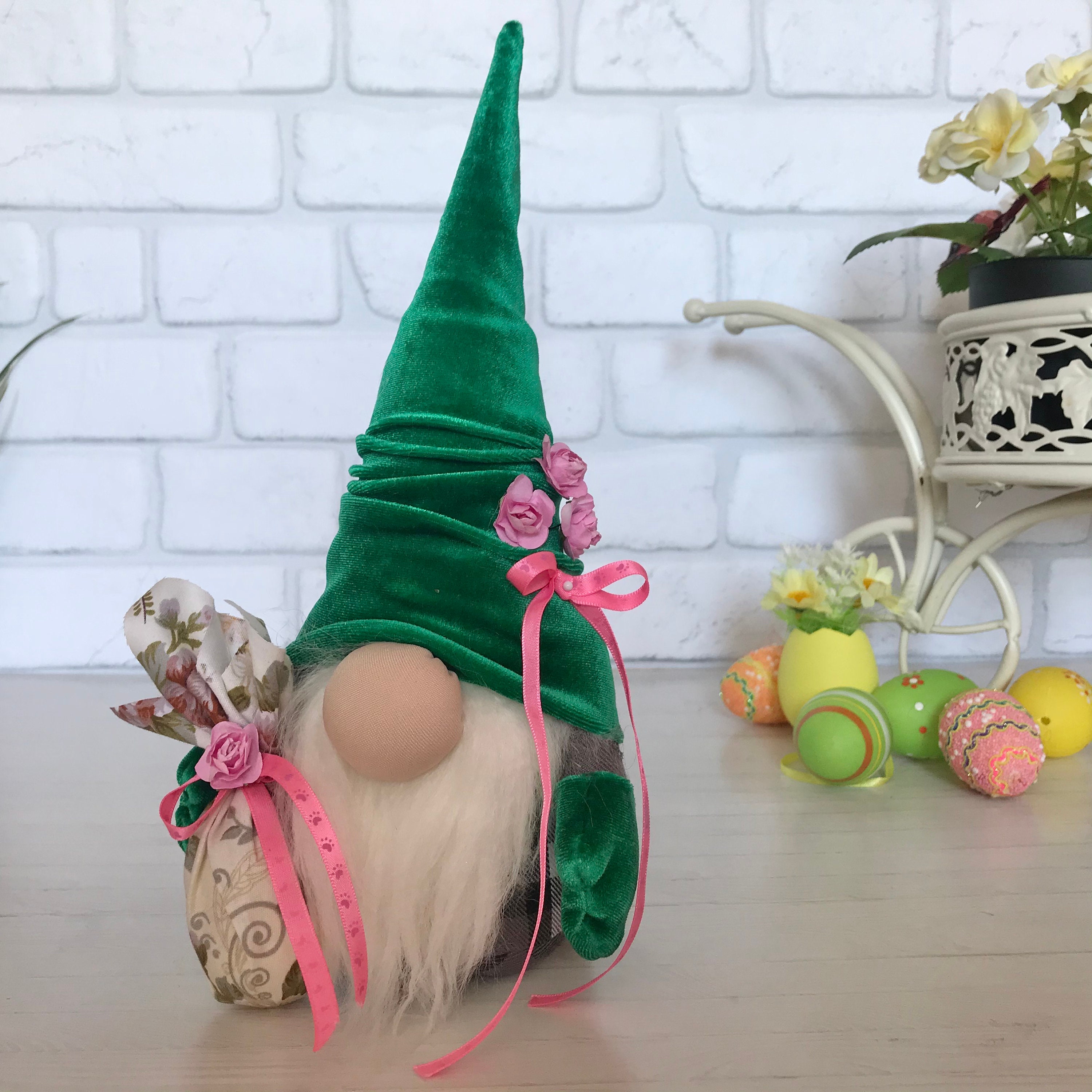 Spring gnome Easter gnome with egg Easter gnome with hat Etsy