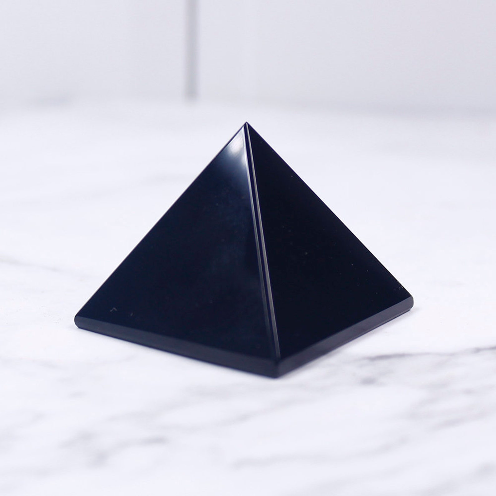 Black Obsidian Pyramid Large Natural Obsidian Pyramid Crystal | Etsy