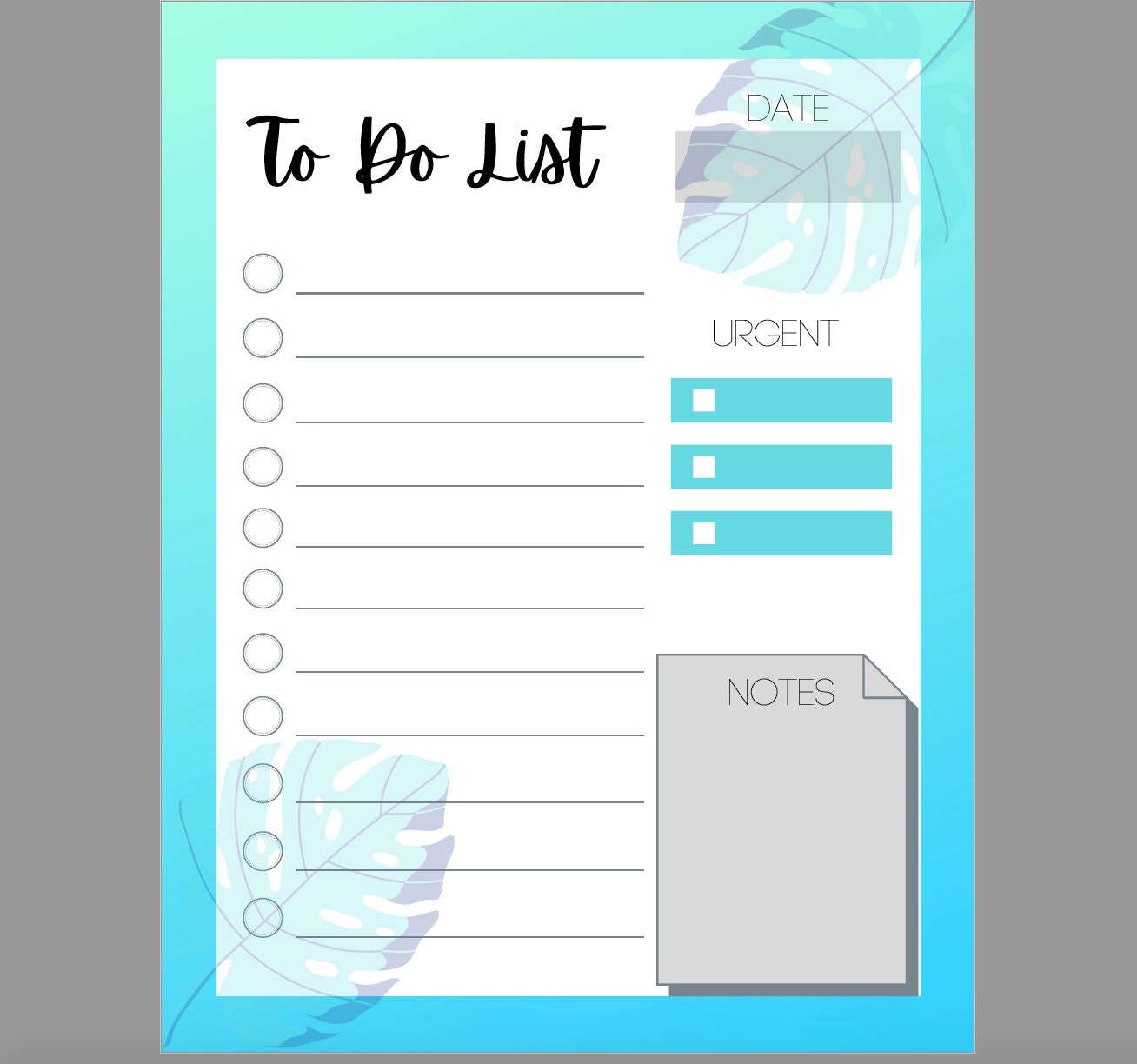 Fun Blue To Do List PDF Planner Template | Etsy