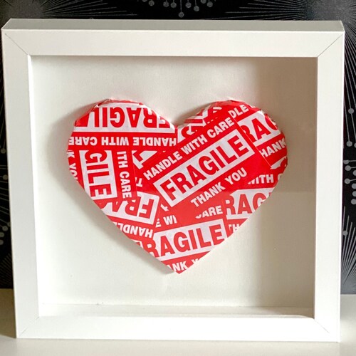 Fragile Heart Shadow Box Art Framed Broken Heart 3d Wall Art Etsy Ireland