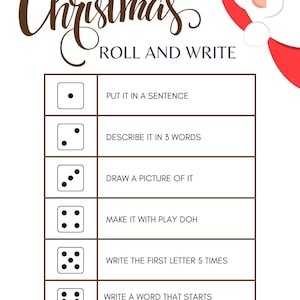 Christmas Roll and Write Card Game