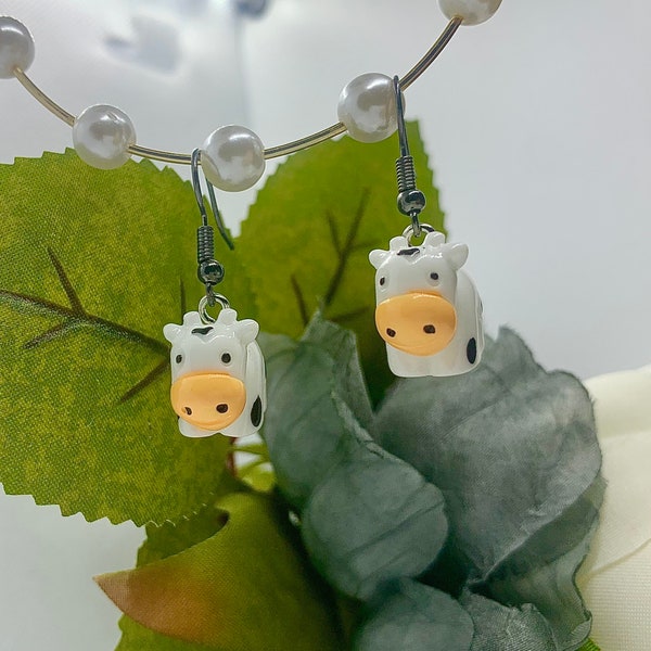 Animal Gifts, Cow Earrings, Gifts for Animal Lovers, Handmade Gifts, Funny Gifts, Gifts under 10, Gifts under 5, stocking filler, christmas