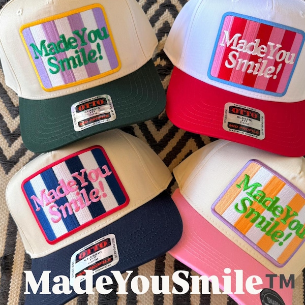 MadeYouSmile Trucker Hat, HappyStack Patch Hat