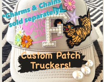 Custom Patch Trucker Hat, Happy Stack Design