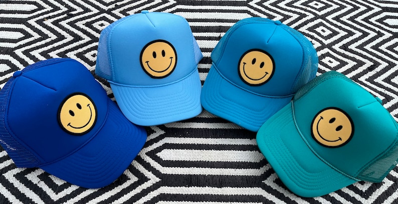 Smiley Face Trucker Hat Trucker Hat Smiley Face Hat Smiley - Etsy