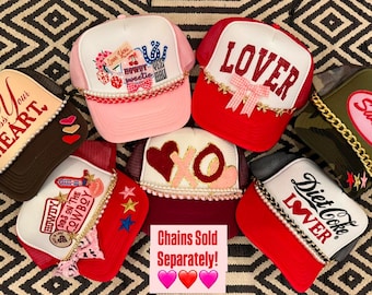 Valentines Trucker Hat, Patch Design, Gift for Her