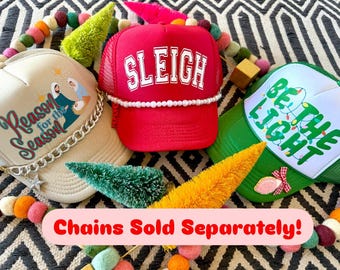 HappyStack Christmas Trucker Hat, Custom trucker hat, patch trucker hat, Christmas hat, Hapoystacks