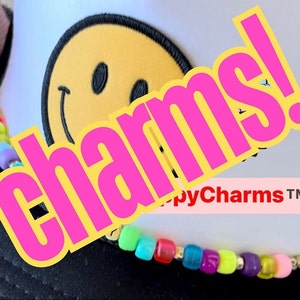 HappyCharm, Trucker hat charm, Trendy gift, personalized gift, personalized hat charm, hat charm, trucker hat, smiley face trucker hat