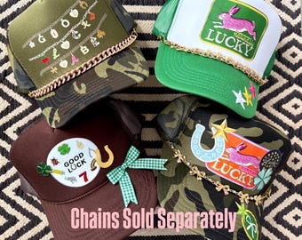 St. Patrick's Day Trucker Hat | Lucky Girl Faux Patch Design