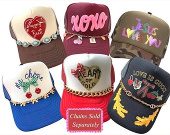 Custom Valentine Trucker Hat – Personalized Love Hat – HappyStack Valentine’s Collection