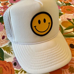 Smiley Face Trucker Hat, Trucker Hat, Smiley Face Hat, Smiley Face, Mother’s Day gift