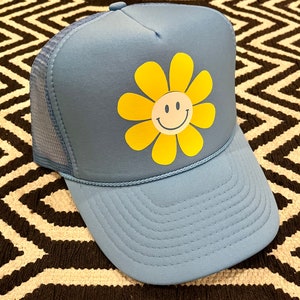 Smiley Face Trucker Hat Smiley Face Hat Smiley Hat Trucker - Etsy