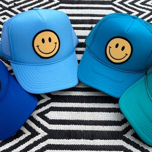 Smiley Face Trucker Hat Smiley Face Patch Smiley Face Hat - Etsy