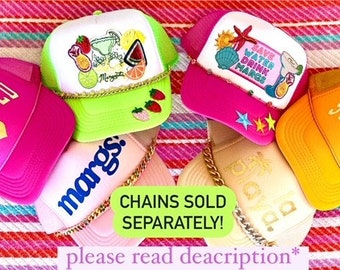 HappyStack Summer Trucker Hat, Smiley Face, Faux Patch