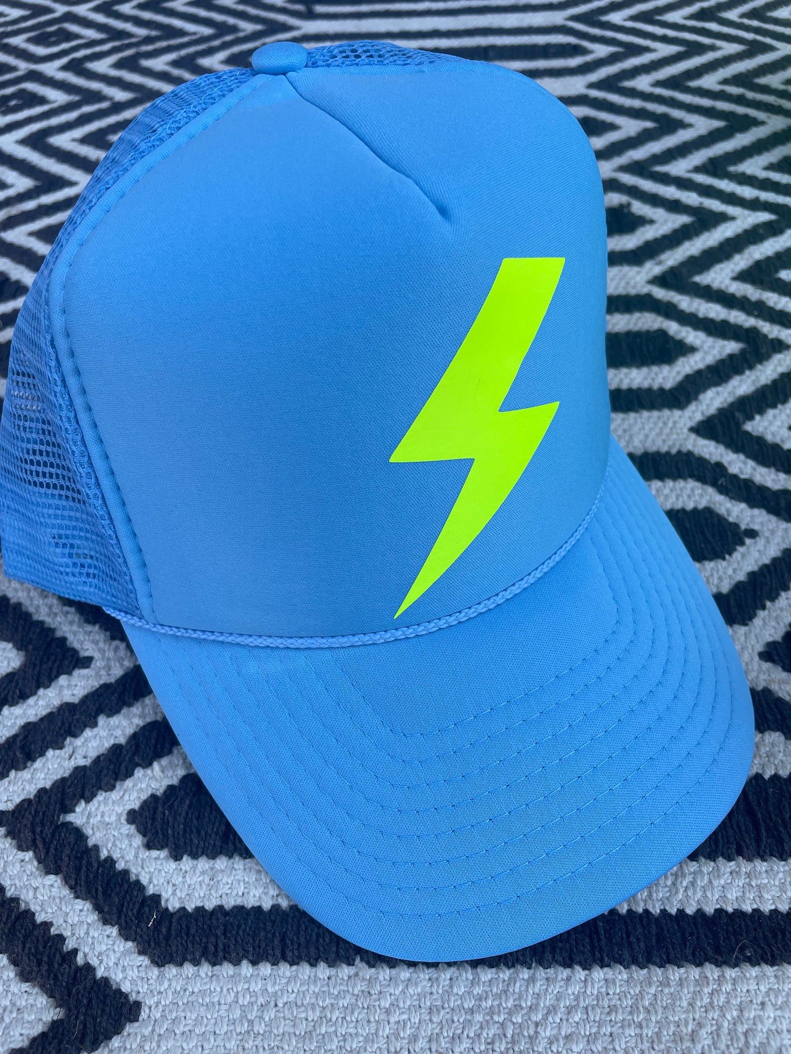 Happyflash Trucker Hat, Lightning Bolt Trucker Hat, Lightning Hat Etsy