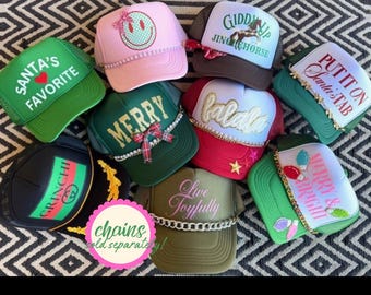 HappyStack Christmas Trucker Hat, Christmas trucker hat, Christmas gift, custom trucker hat, HappyStack Shop hat, stocking Stuffer