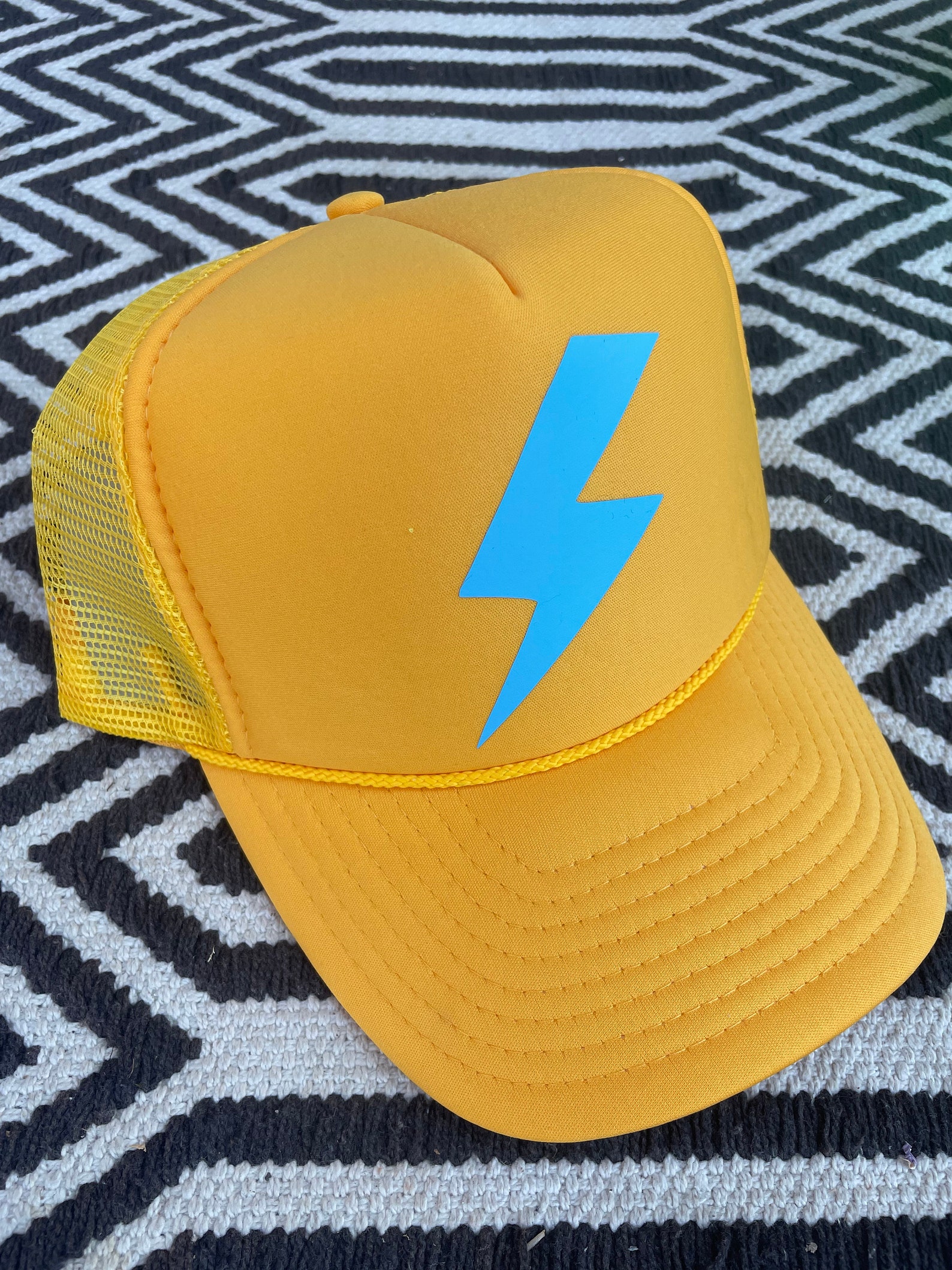 Happyflash Trucker Hat, Lightning Bolt Trucker Hat, Lightning Hat Etsy