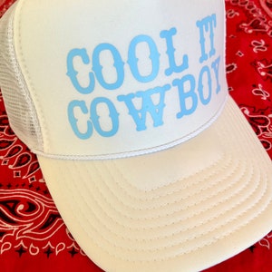 Chapeau cowboy Smiley Trucker, chapeau de camionneur Cowboy Cool it, chapeau de camionneur, chapeau de camionneur Smiley Face, chapeau de rodéo, chapeau de miel Howdy, chapeau de cow-boy image 3