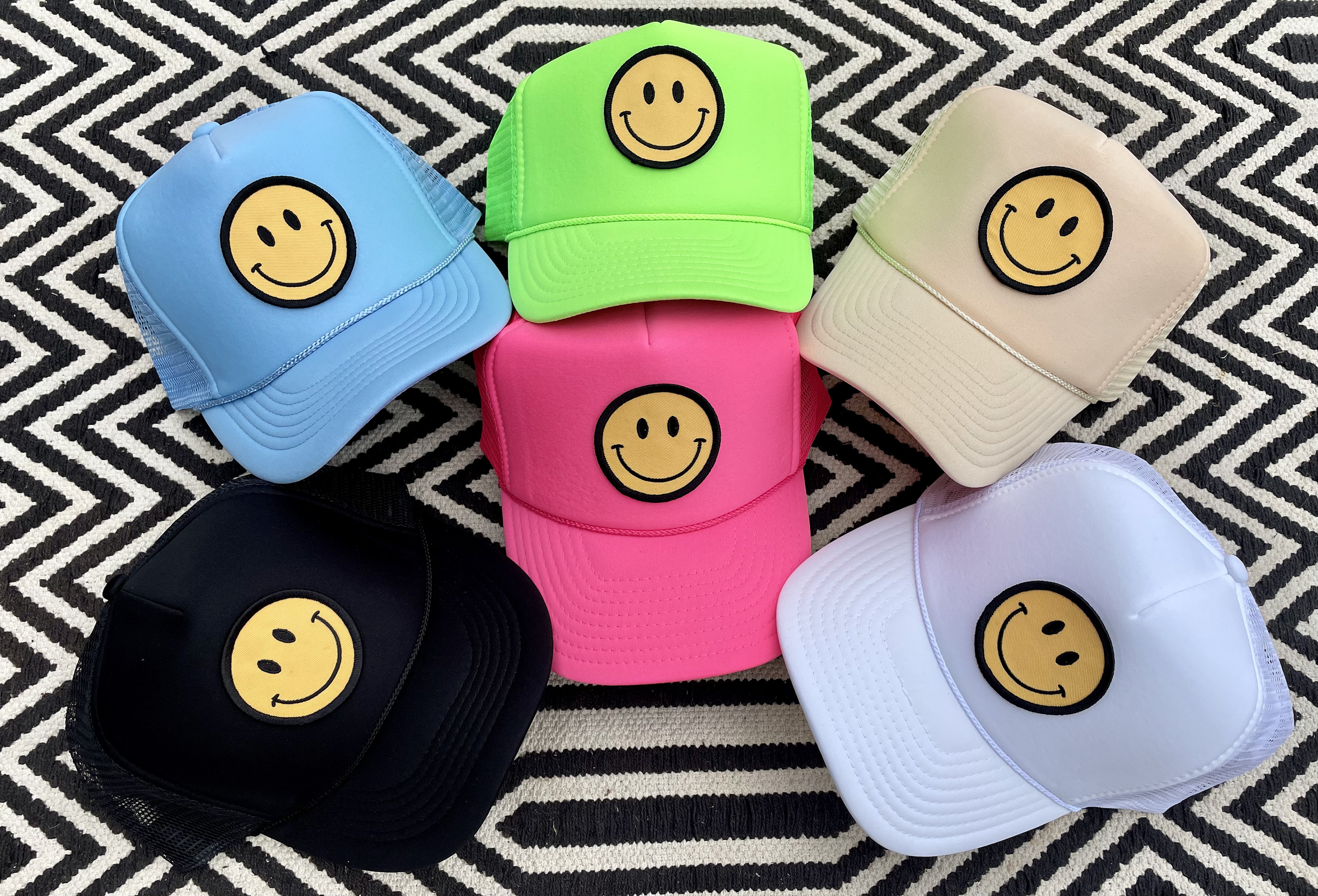 Smiley Face Trucker Hat | Etsy