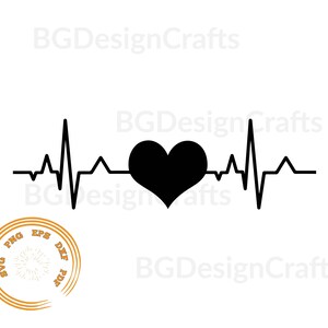 Heartbeat SVG, Heart SVG, Heartbeat Dxf, Clipart, Png, cut file, svg file for cricut