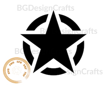 Army Star SVG, Retro Star Military SVG, Png, Dxf, Clipart, Svg File For Cricut
