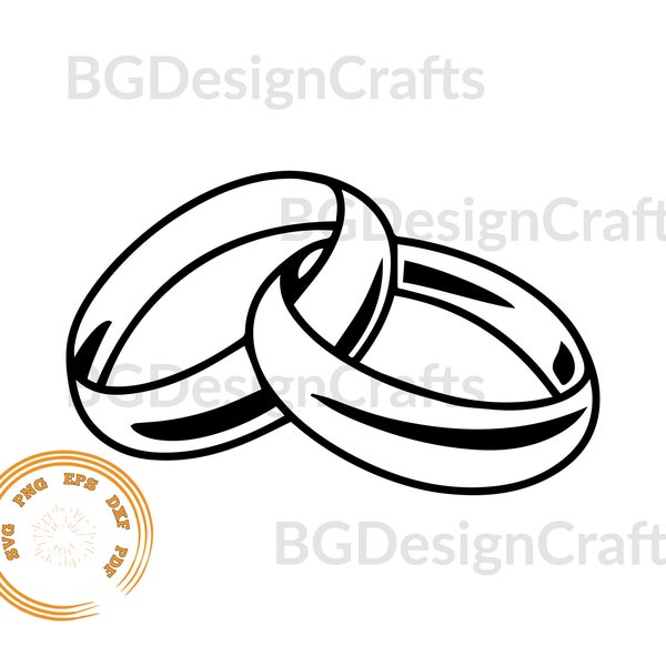 Wedding Rings#3, Wedding Rings SVG, Rings svg, Wedding svg, eps, dxf, png, cut file, Silhouette