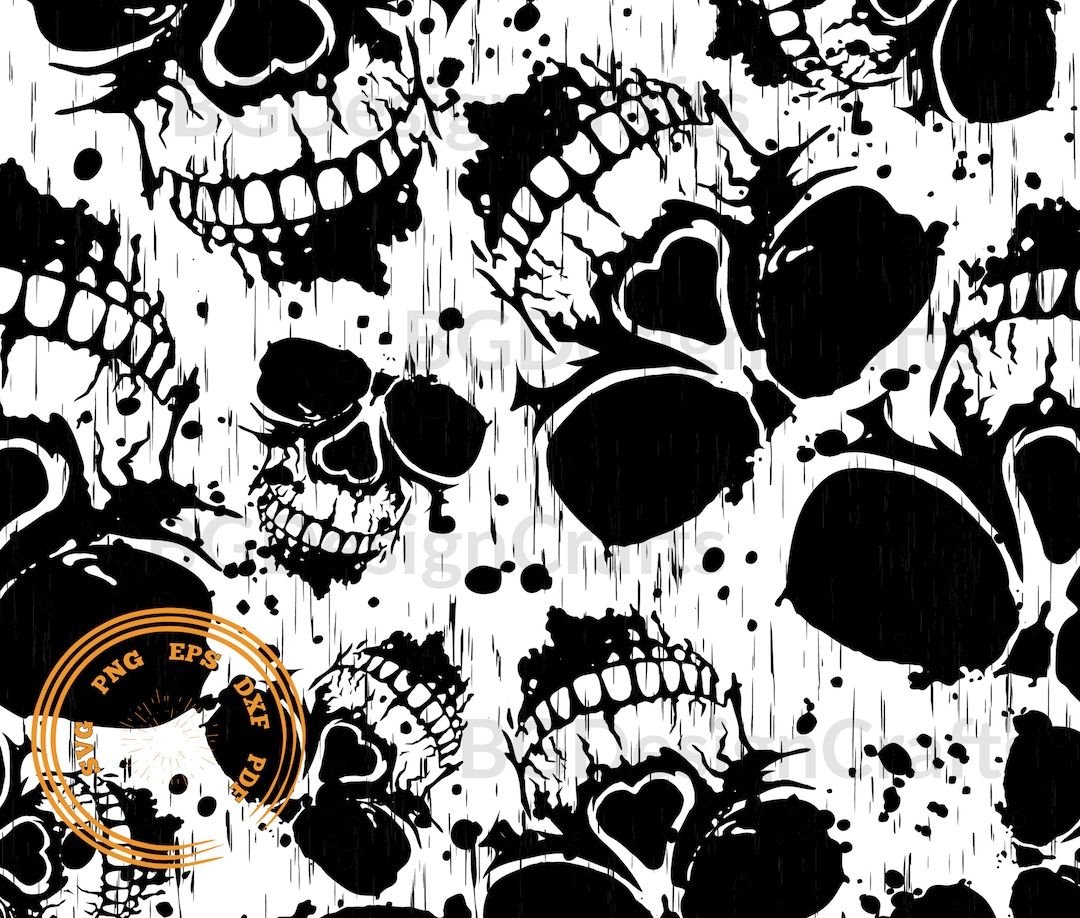 Pattern#7, Skull Pattern Svg, Seamless Skull Svg, Tooled Leather Svg ...