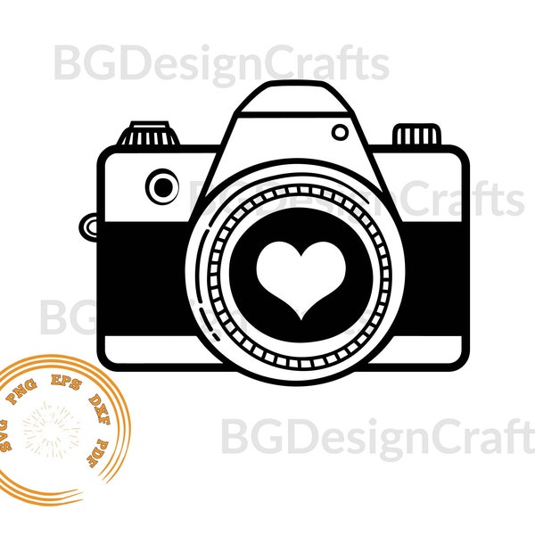 Kamera svg, Fotografie svg, Foto Kamera svg, Herz svg, Liebe Fotografie svg, Clipart, dxf, cut Datei