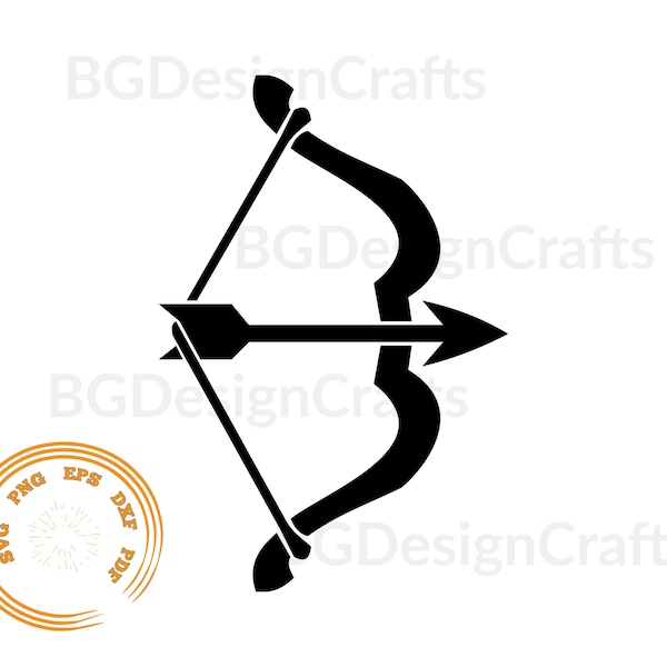 Bow and Arrow Svg, Bow Svg, Arrow Svg, Bow and Arrow png, clipart, svg file for cricut, silhouette