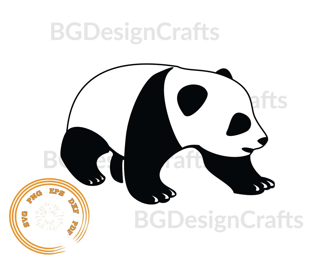 Panda Svg, Panda Png, Panda Cut File, Dxf, Eps, Clipart - Etsy