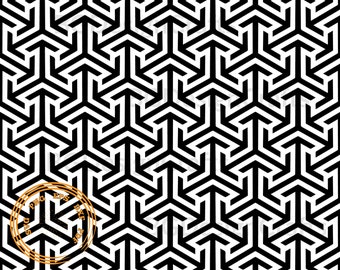 Muster #6, Geometrisches Muster svg, punziertes Leder svg, nahtloses Muster svg, Damast dxf
