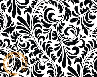 Pattern #3, Leaf Pattern svg, Floral Pattern svg, western pattern svg, Tooled leather png, damask clipart, seamless patern dxf