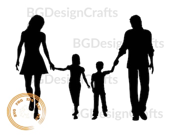 Family walking svg, Family Svg, Family Cut file, Family Silhouette, Family Png, Svg file for cricut, Eps