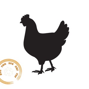 Silhouette de poulet, SVG de poulet, DXF de poulet, Clipart de poulet, fichier de coupe svg, fichier de coupe de poulet, png de poulet, fichier svg de poulet pour cricut,