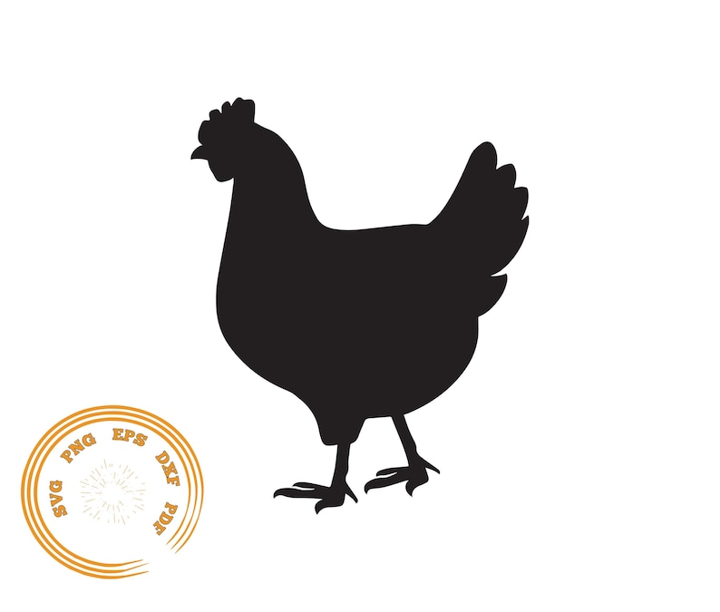 Chicken silhouette, Chicken SVG, Chicken DXF, Chicken Clipart, svg cut file, Chicken cut file, Chicken png, Chicken svg file for cricut, image 1