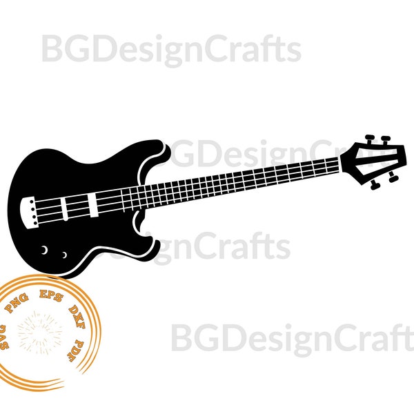 Bass Guitar SVG, Bass Guitar DXF, Bass Guitar Clipart, Bass Guitar svg cut file, Bass Guitar png, Bass Guitar svg file for cricut