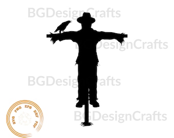 Scarecrow SVG, Scarecrow Png, Scarecrow Dxf, Scarecrow Silhouette, Clipart, Cut File
