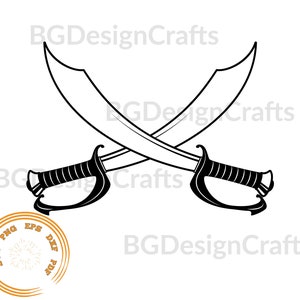 Crossed swords SVG vector file (1607615)