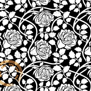 Floral Pattern #1, Floral Pattern SVG, Rose Pattern SVG, Seamless pattern png, Damask cut file, tooled leather svg, Flower Pattern clipart